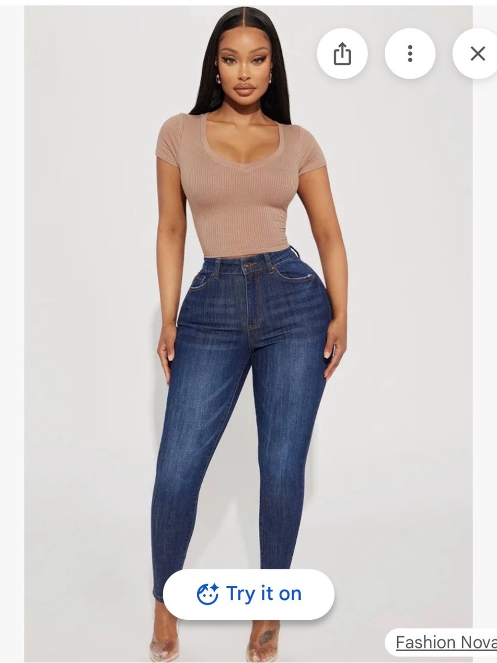 Fashion Nova Oooh Girl High Rise Ankle Jeans Rinse Blue Wash Size 5 NWT